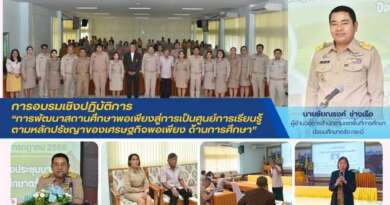 การอบรมเชิงปฏิบัติการ “การพัฒนาสถานศึกษาพอเพียงสู่การเป็นศูนย์การเรียนรู้ตามหลักปรัชญาของเศรษฐกิจพอเพียง ด้านการศึกษา”