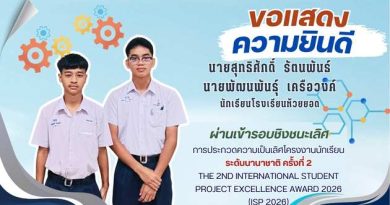 ขอแสดงความยินดีกับนายสุทธิศักดิ์ รัตนพันธ์และนายพัฒนพันธุ์ เครือวงค์