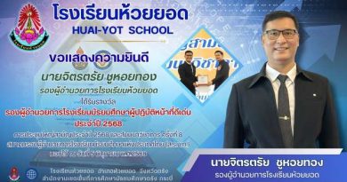 ขอแสดงความยินดีนายจิตรตรัย ชูหอยทอง